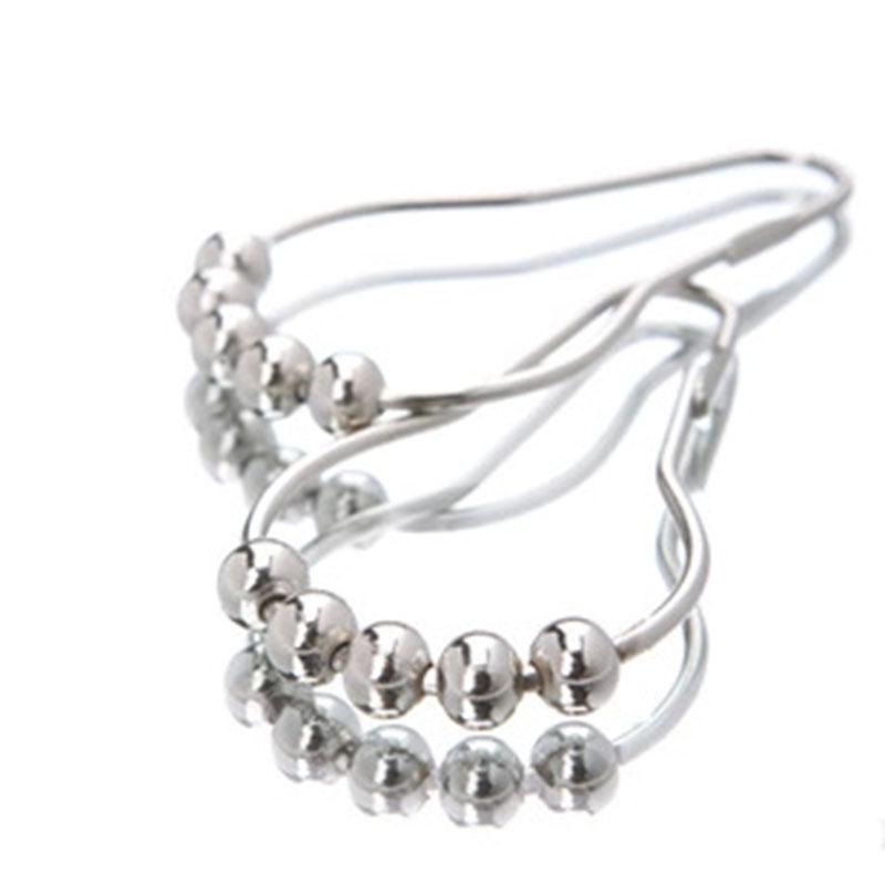 12 шт. полированный сатиновый никель 5 роликовых шариковых колец для душевой занавески крючки для ванны