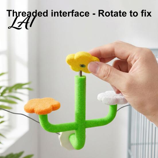 Multi-tiered Bird Perch Cactus Parrot Perch Multi-Tier Textured Non-slip Standing Platform Budgie Easy Install Toy Toy Cage Accessory for Parakeets