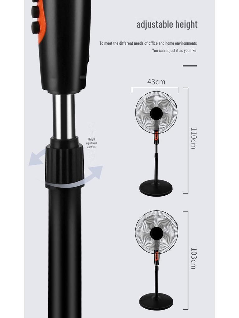 Compact Electric Floor Fan, Quiet Vertical Air Circulator, Removable & Washable for Home or Dorm Use