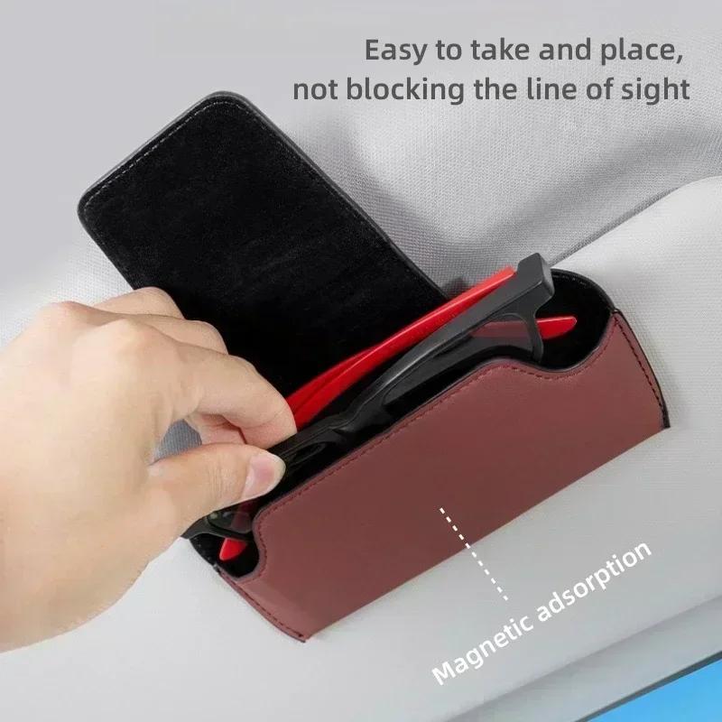 CQX1 Car Logo Glasses Case Sun Visor Sunglasses Card Organizer Box For Mercedes Benz AMG W203 W206 W220 W205 W211 W212 W201 W210 W108