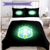 Brazil national football team Pattern Printed 3PCS Bedding Set Soft Skin-Friendly Washable Duvet Cover & Pillowcases Set All Season Bedroom