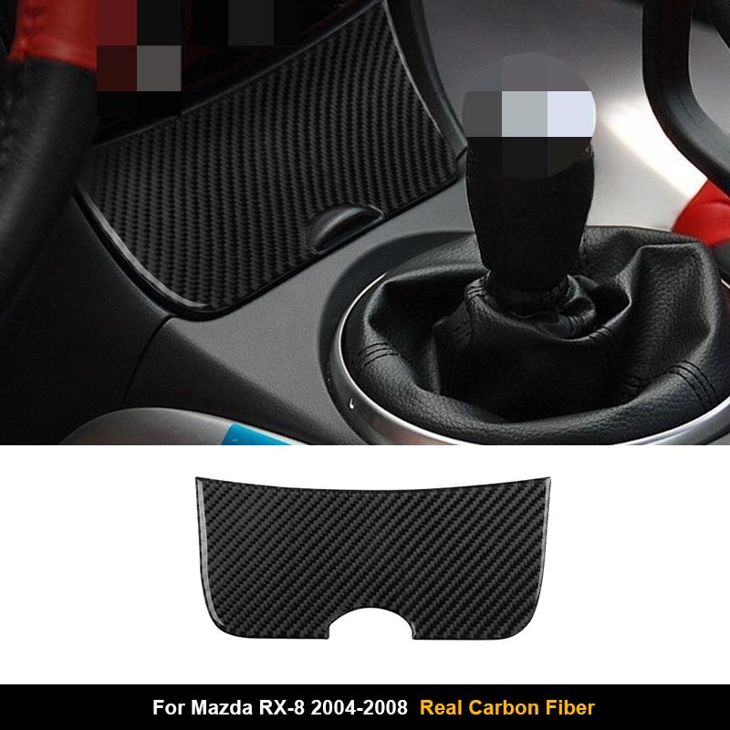 For Mazda RX-8 2004-2008 Carbon Fiber Central Radio AC CD Gearshift Cup Holder Door Panel Car Accessories Decorative Stickers