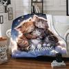 Adorable Kitten Sky Clouds Home Customize Your Name Blankets Soft And Cozy For All Seasons Perfect For Picnics Sofa Office Bed Living Room Ideal Gift