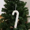 Flocking Xmas Tree Decor DIY Ice Cream Pendant Creative Candy Cane Ornament  Home Decor