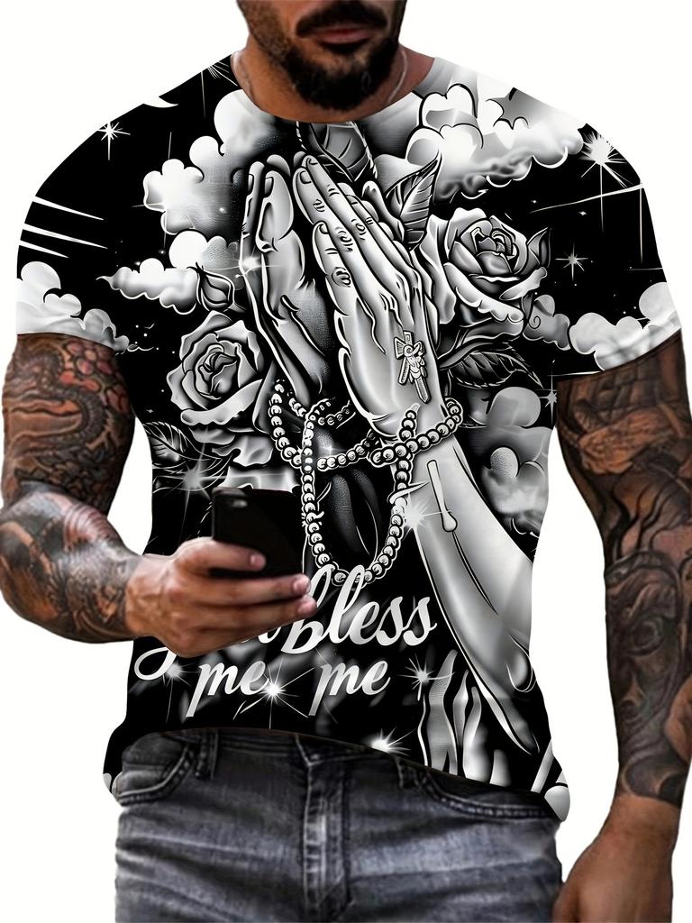 T Shirt Unisex Punk Skull Printed TShirt Summer Streetwear Crew Neck Oversized TShirt Short Sleeve Tee Tops Unisex Designer Clothes