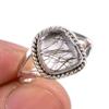 Natural Black Rutile Gemstone 925 Solid Sterling Silver Jewelry Ring Size 6 C9s17