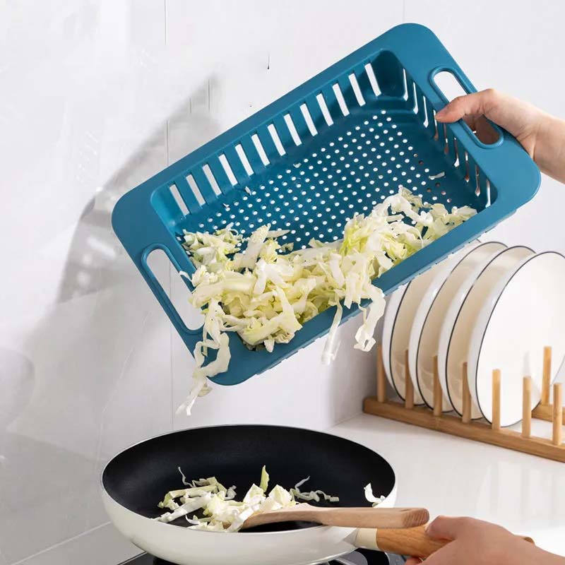 2 в 1 креативная кухонная телескопическая многофункциональная разделочная доска для разделки фруктов и овощей, раковина, сливная корзина для хранения, гибкие кухонные инструменты