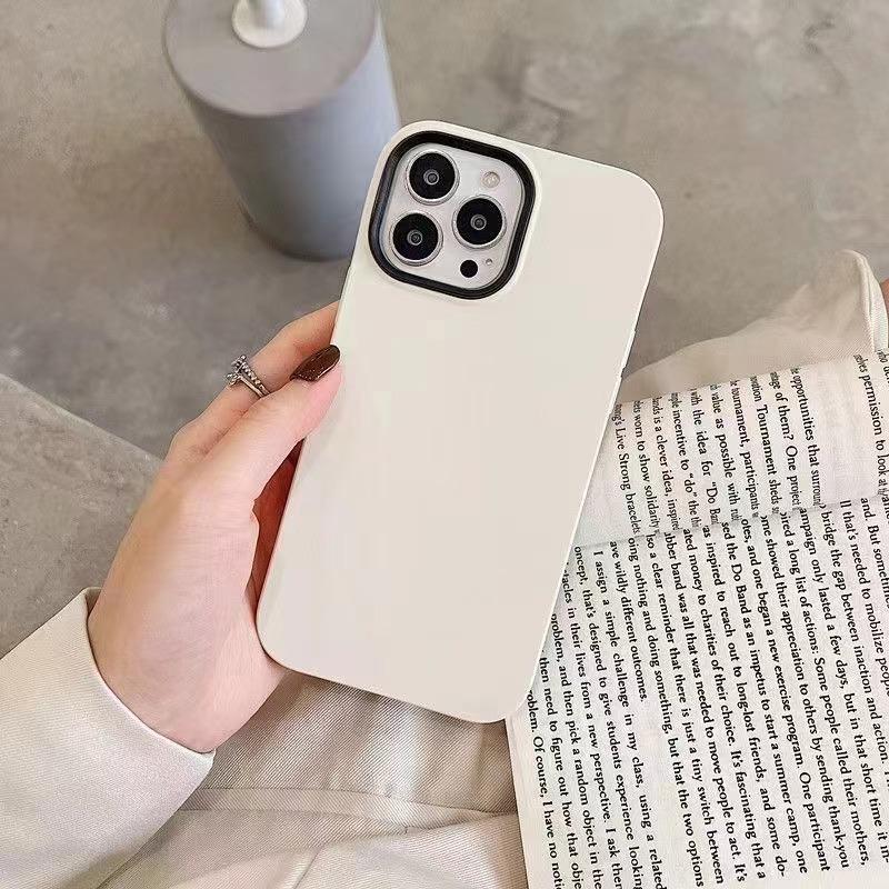 Простой чехол-накладка «три в одном» цвета конфеты, подходит для iPhone15/14ProMax, Apple 13, чехол для мобильного телефона 12/11, силиконовый чехол