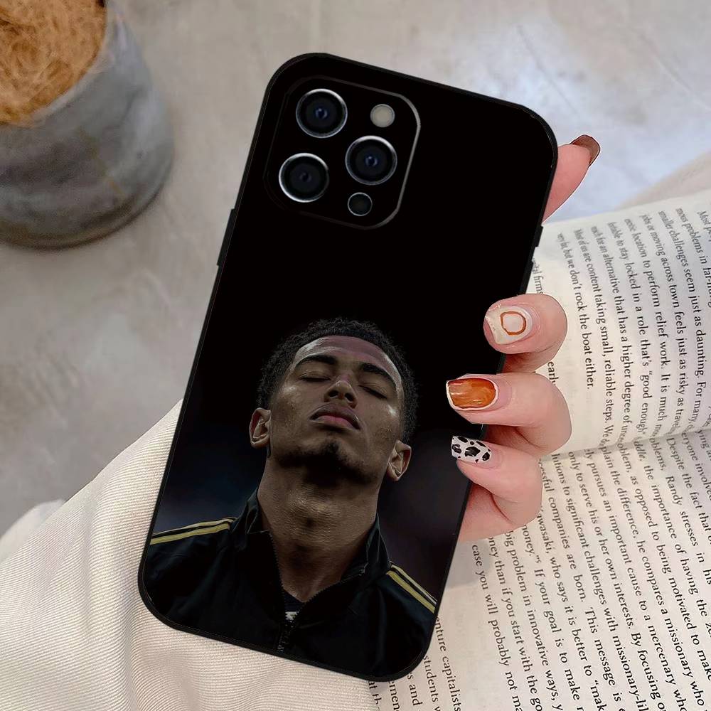 Футбольный J-Джуд Б-Беллингем Чехол для телефона для iPhone 17, 16,15,14,13,12,11 Plus,Pro Max, Другие Мягкий Черный Чехол