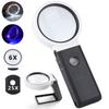 XGIUINI Handheld Stand Magnifier with LED Light 25x 2 Types of LED Light Included Magnifier Loupe Magnifying Glass Foldable Reading Observation