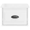 Wall Mounted Nightstand High Gloss White 41.5 x 36 x 28 cm