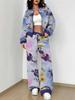 Retro Pattern Autumn And Winter New European And American Women'S Clothing Rose Printing Suit Women