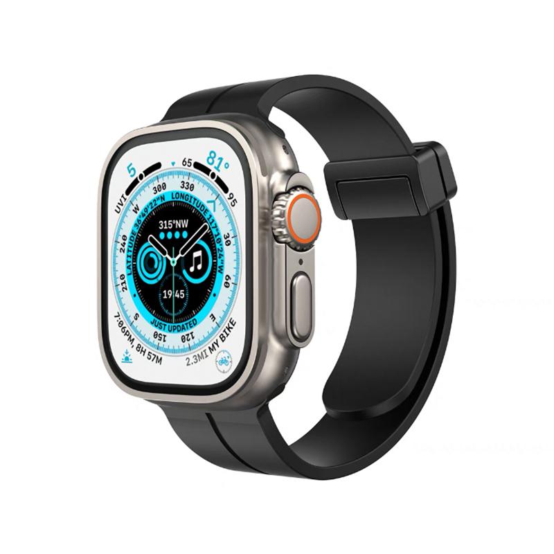 Браслет из жидкого силикона с магнитным ремешком для Apple Watch Ultra Band 44 мм, 45 мм, 49 мм, 38 мм, 40 мм, 41 мм, 42 мм, iWatch Series 7 8 se 6 5 3