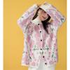 Sweaters Flower Coat Pink Cardigan Autumn Women Print O-Neck Bat Sweaters Knitting Loose Sweater Green
