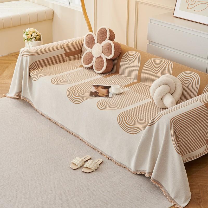 Chenille Sofa Cover Modern Geometric Universal All Thick Protector 3-Seater Couch