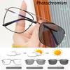 Fashion Retro Photochromic Glasses Vintage Square Frame Chameleon Eyewear Women Men Color Change Sunglasses