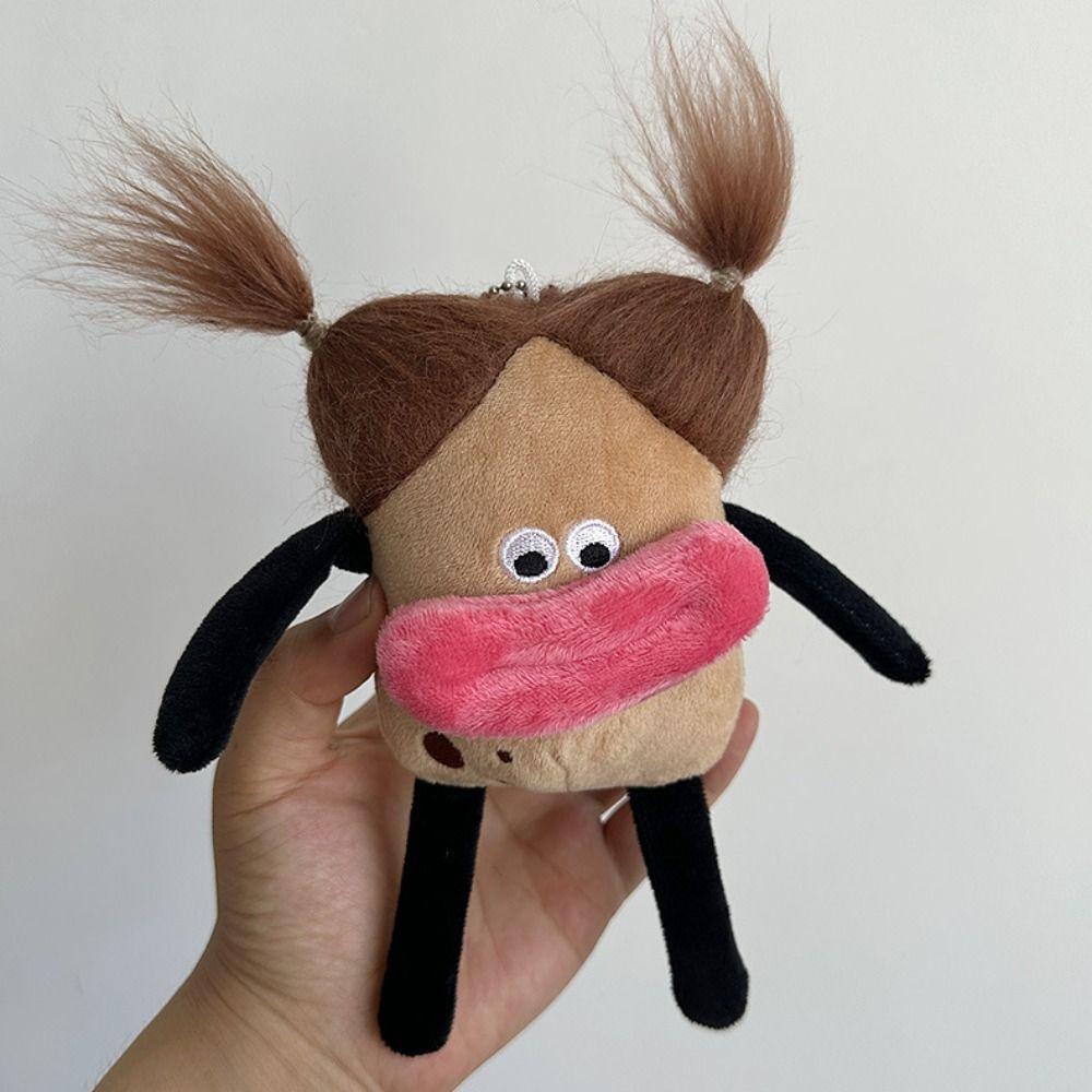 Short Plush Sausage Mouth Plush Keychain Sausage Mouth Doll Sausage Mouth Doll  Bag Pendant