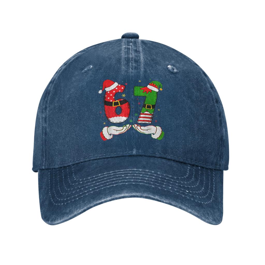 67 Meme Six Seven Christmas Washed Baseball Cap Fitted Retro Sun Trucker Hat Spring Unisex-Teens Outdoor Sports Baseball Caps