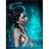 Full Round Diamond Painting Blue Sexy Beauty Diamond Embroidery