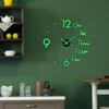 Acrylic Luminous Wall Clock Stickers 3 Clocks Glowing Non Ticking Frameless for Living