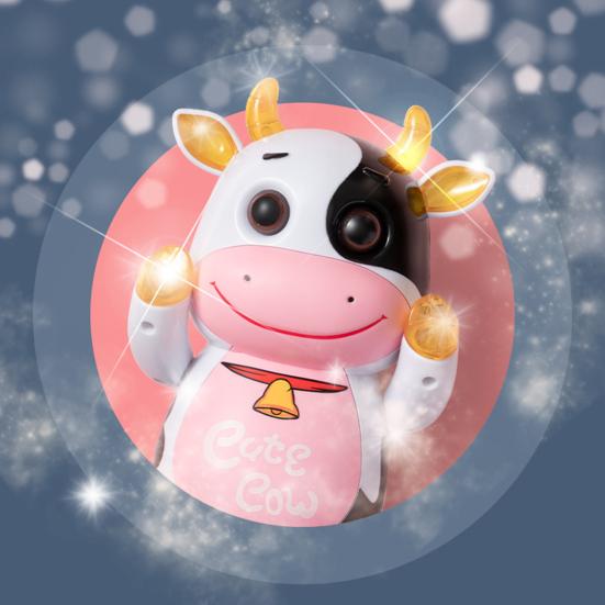 Kids Electric Cow Toy with LED Light Music Singing Dancing Cartoon Dairy Cattle Toy Toddlers Interactive Educational Movable Eyes Animal Musical Toy