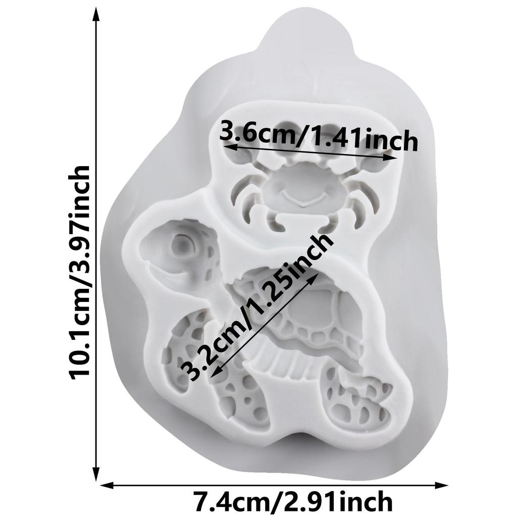 Форма силиконовая Русалка Дельфин Рыба Черепаха Краб Осьминог Морской конь Формы Инструменты для украшения торта Топпер для кекса Конфета Смола Глина Шоколад Мастика Форма