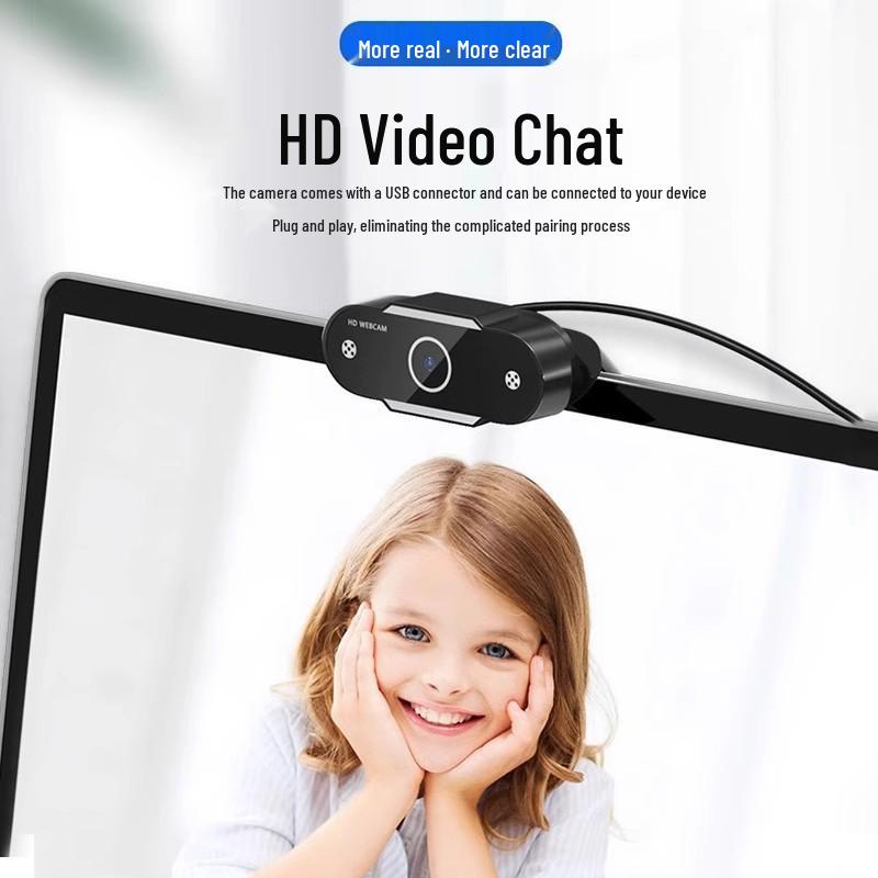 HD Webcam with Integrated Microphone for Desktop, Laptop, and Live Streaming.