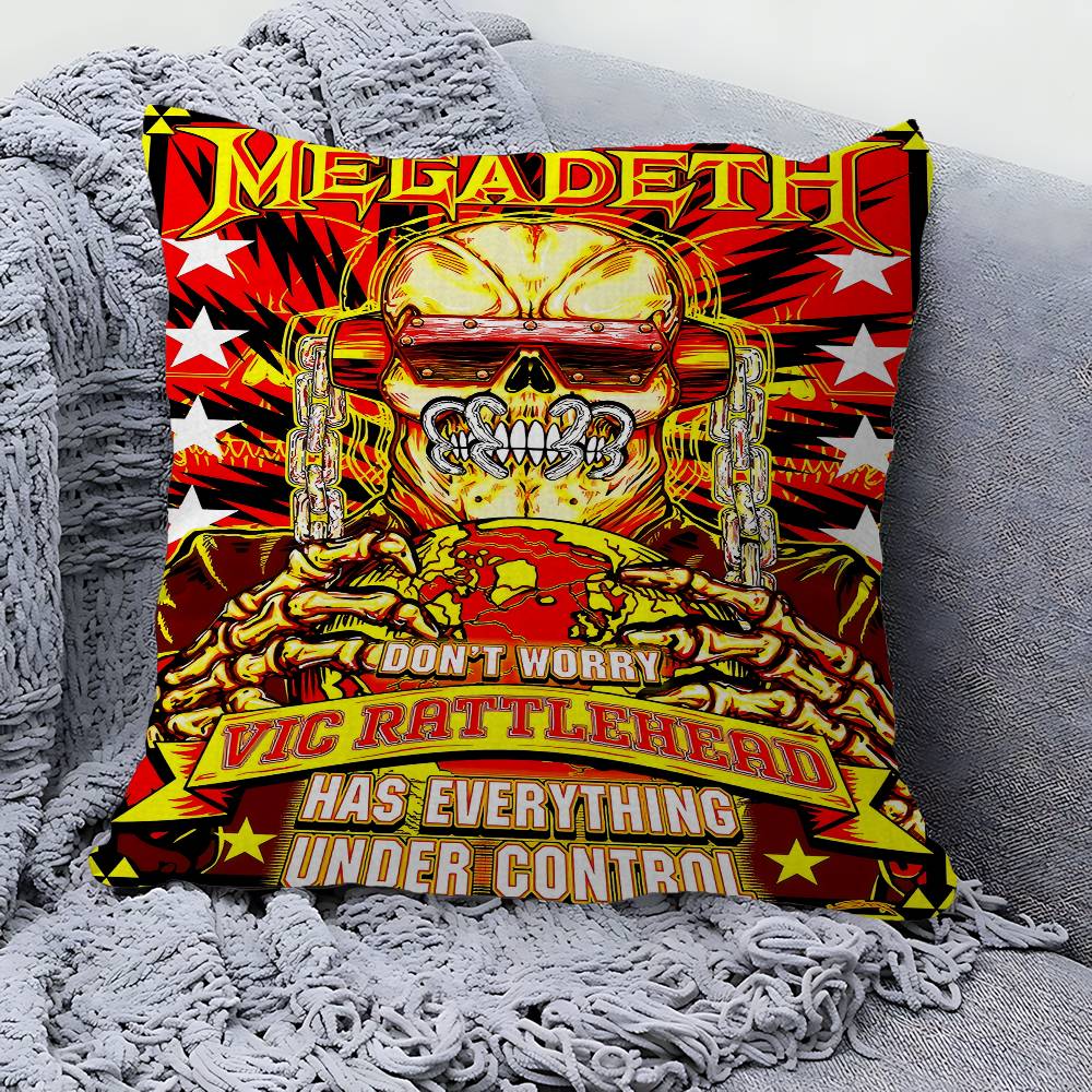 Band M-Megadeth Pillow Gift Home Office Decoration Pillow Bedroom Sofa Car Cushion CoverPillow Case
