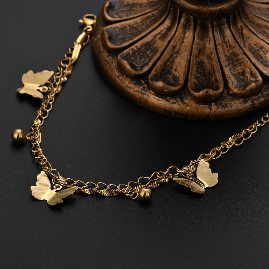 JewelryTop 18K Золото Медные Шармы бабочка Браслеты для Леди Женщин Свадебные Рождественские Подарки 18+5см оригинал