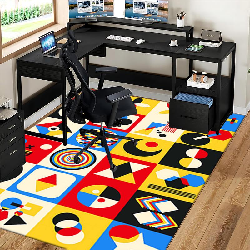 1pc Abstract Geometric Patterns Chair Mat - Festive Gift for Office Chairs, Non-Slip Carpet Suitable for Home Decor, Living Room, Bedroom, Game Room.P