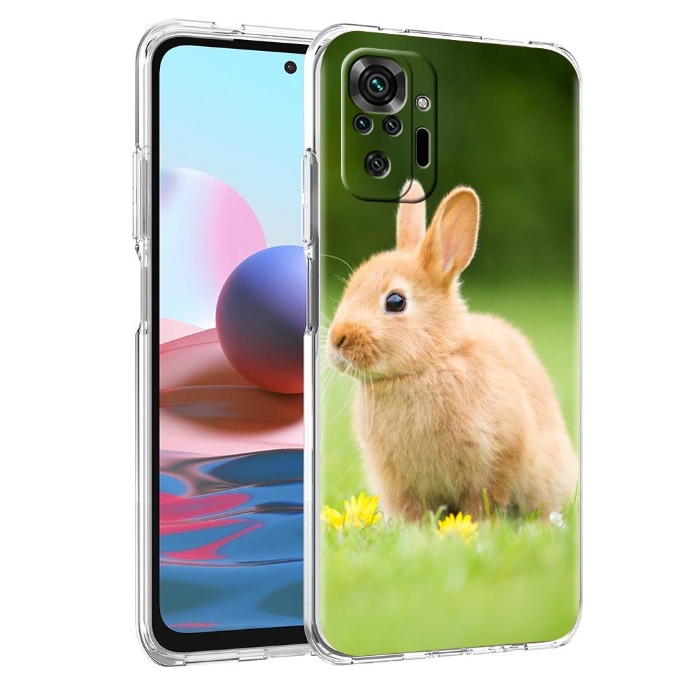 Cute White Baby Rabbits Phone Case For Xiaomi Redmi Note 14 13 12 5G 9S 9 10 11 Pro Plus 4G 9T 14C 13C 12C 10C 9C 9A Clear Cover