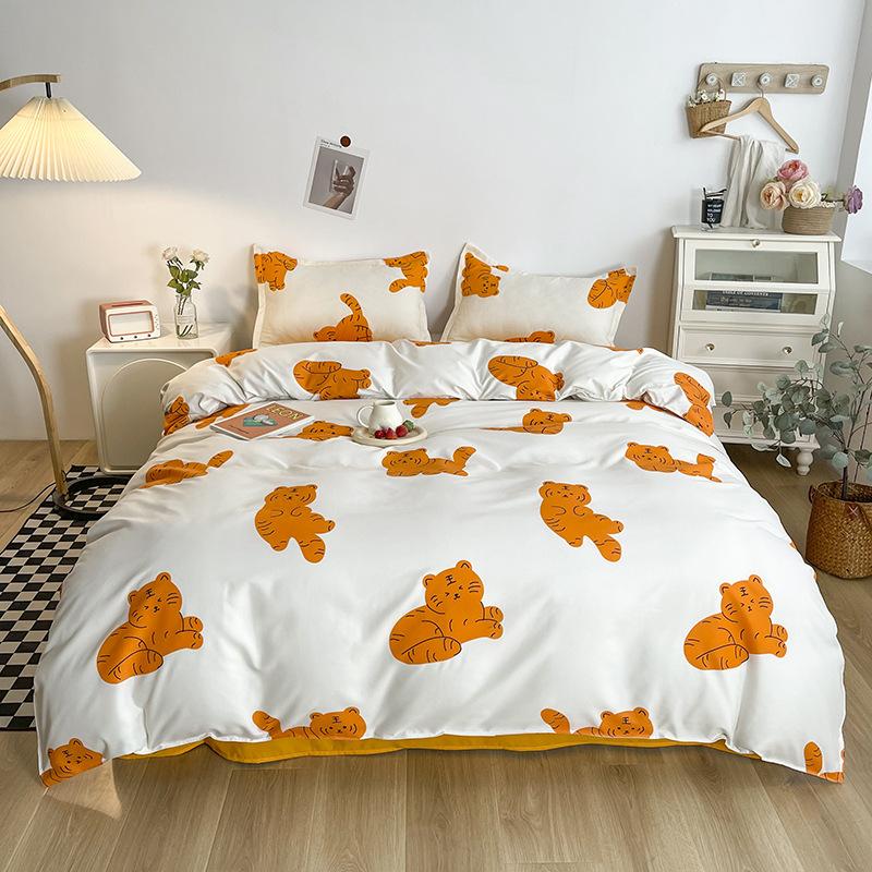 Утолщенная простыня с начесом из четырех предметов и пододеяльник, комплект из трех предметов, четырехсезонное осеннее и зимнее постельное белье, пододеяльник