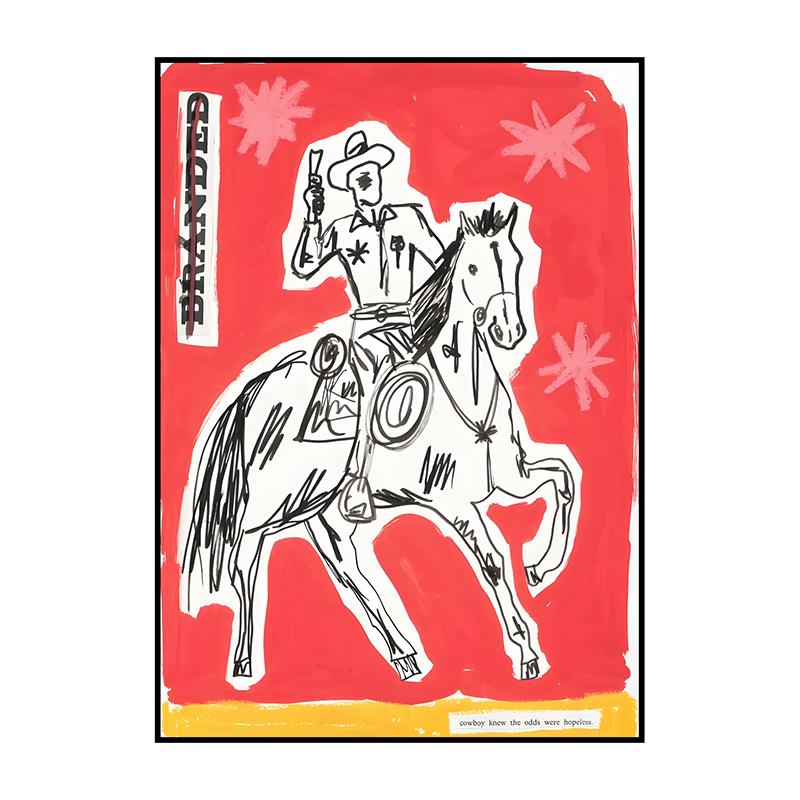 Abstract Classic Vintage Western Cowboy Poster Into The Wild Wall Art Print Canvas Painting for Living Room Home Decor Picture