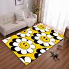 Smiley Daisy Pattern Yellow Rug - Non-slip rug suitable for living room and bedroom sofas.