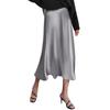 Women's High Waist Skirt Women's A-line Skirt Summer Solid Color Midi Skirt High Waist