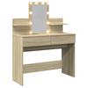 Makeup Table with LED Lighting Sonoma Oak Finish 100 x 40 x 130 cm