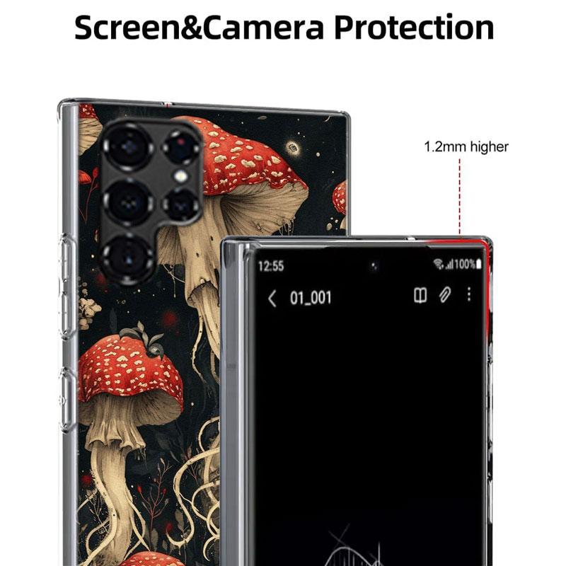 Чехол для телефона с рисунком разноцветных грибов для Samsung Galaxy S26 Ultra S25 Edge S24 S23 FE S21 Plus S20 S22 S10 Чехол TPU Capa Shell Sh