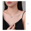 Butterfly Pendant Necklace Women Gold-Tone Copper Chain Rhinestone Accented Fashionable Casual Jewelry 41-50cm Length