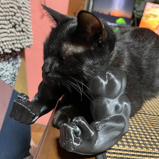 Yousheng Cat Muscle Arm 3D Printed Neck Arm with Muscle Pet Cosplay Costume Accessories for Halloween Birthday Party Supplies