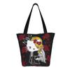 Сумка Yoshikitty Eco Tote через плечо, большая вместимость, для шопинга, для магазинов, многофункциональная, портативная, складная, для хранения, ширина 28 x высота 33