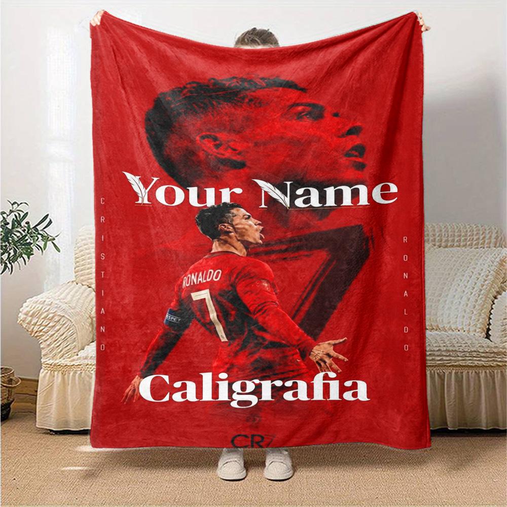 Cristiano Ronaldo (91) Personalized Text Blanket Cozy Personalized Blanket Durable Comfort Throw For Picnics Sofa Office Chair Living Room
