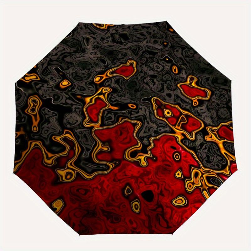 1pc Abstract Patterns Automatic Open/close Folding Compact Umbrella, 8-Rib Sturdy Canopy, Lightweight Portable, Everyday Use, Gift, 104