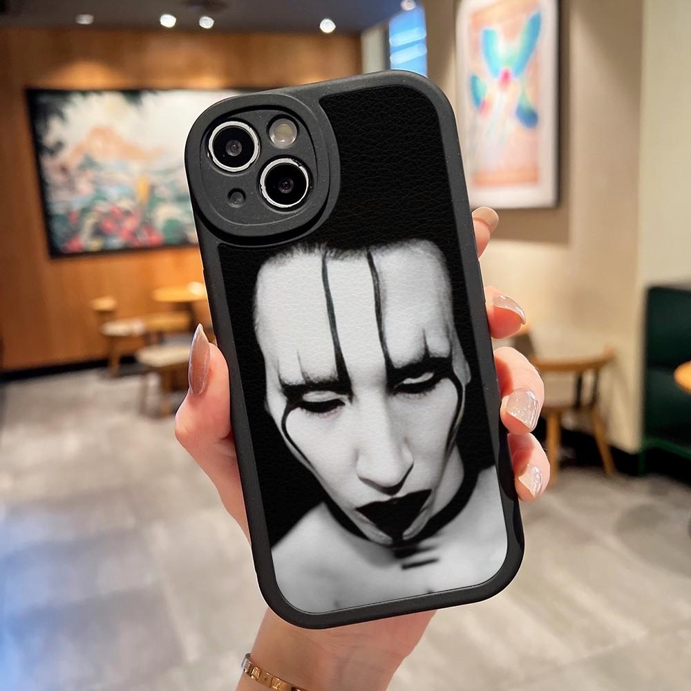 Marilyn Manson Phone Case For Apple iPhone 18 14 Pro Max11 13 trend of thought 12 Mini X Xr Xs 8 Puls Se Lambskin Silicone Cover