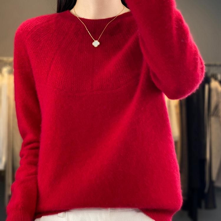Wool Sweater Women Autumn Winter Pullovers O-Neck Hollow Long Sleeves Cashmere Knitwear Female Basic Bottoming Shirt