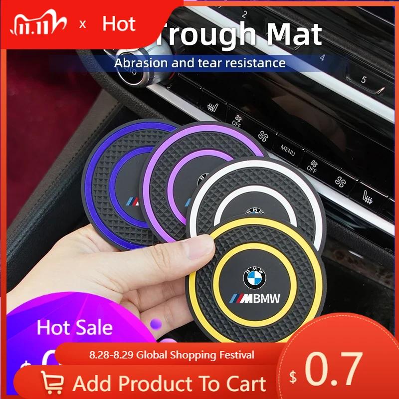 Car Sticker 2025 Hot PVC Car Coaster Water Cup Anti-Slip Silicone Pads Interior Accessories For BMW Motorsport X1 X3 X5 E39 E46