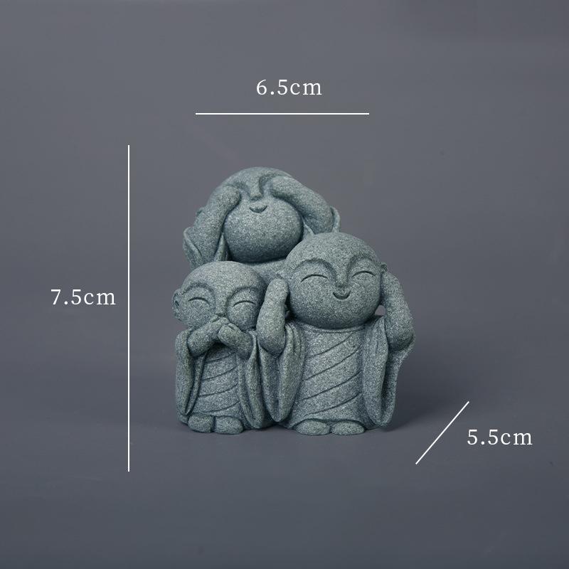 Miniature Statues Small Monk Figurines 4 Piece Resin Meditation Room for Study Tabletop Gifts Sets