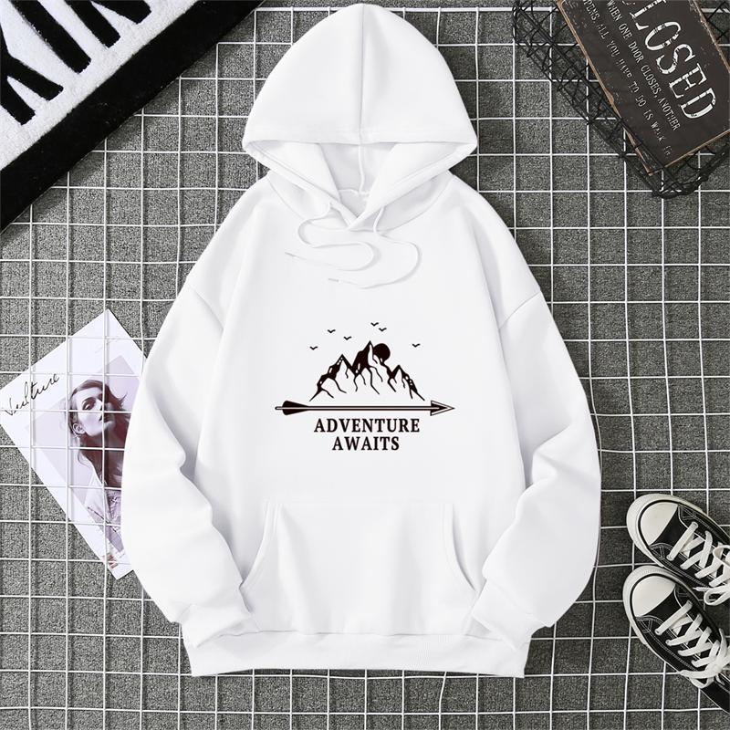 Women Hoodie Harajuku Dark Forest Print Letter Universe Faith Shirts White Hoodie Short Sleeve Hooded Sweatshirt