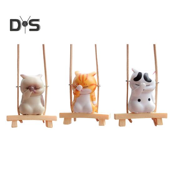 Подвеска в виде зеркала заднего вида, подвесное украшение со шнурком, легко повесить, очаровательное украшение в форме мультяшного кота, подвеска для салона автомобиля