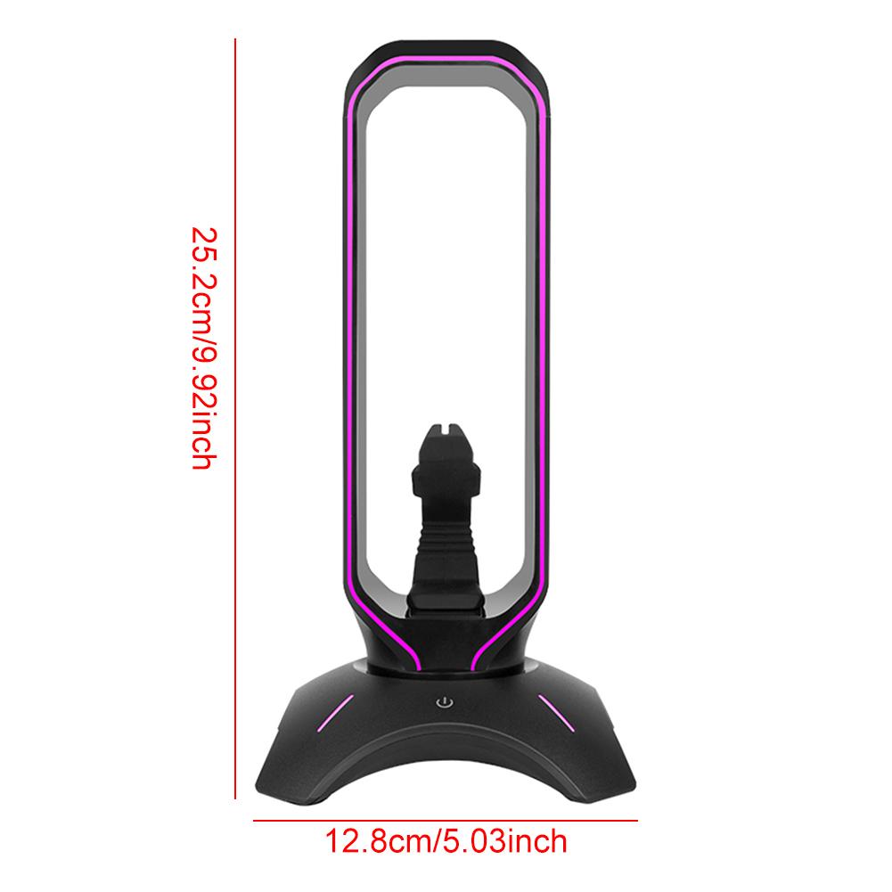 RGB подставка для гарнитуры с USB 2.0 хабом, игровая подставка для наушников с 2 USB-портами, держатель для полноразмерных наушников, игровые аксессуары