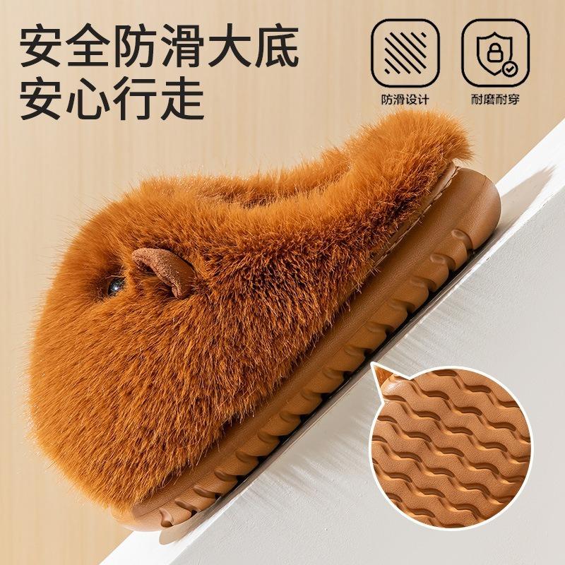 Новые тапочки осень и зима милые тапочки хлопок домашний хлопок обувь теплая платформа домашние тапочки женские плюшевые